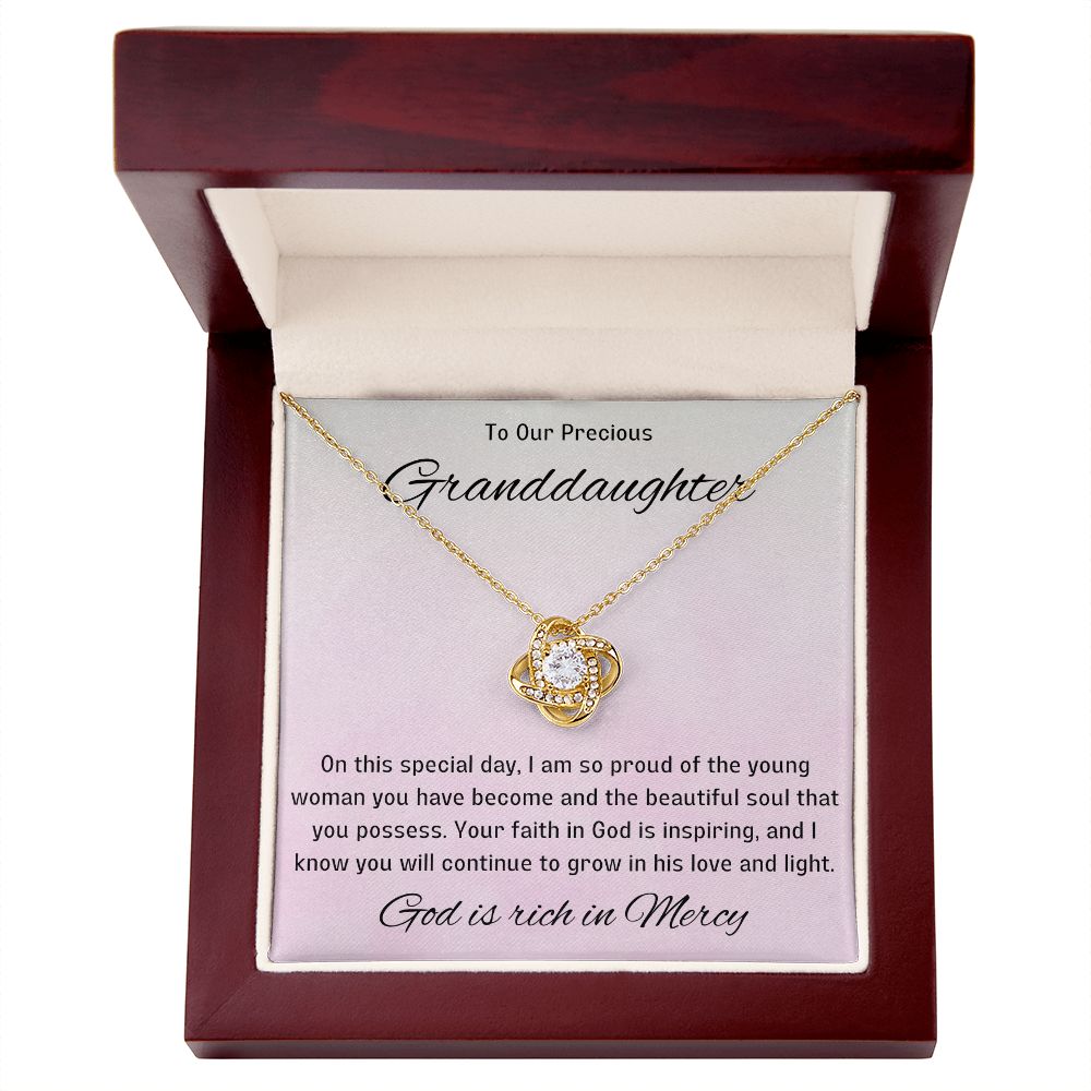 1st Communion Gifts for Granddaughter, Christening, Baptism, Confirmation, Necklace & Meaningful Message in Gift Box from Grandmother
