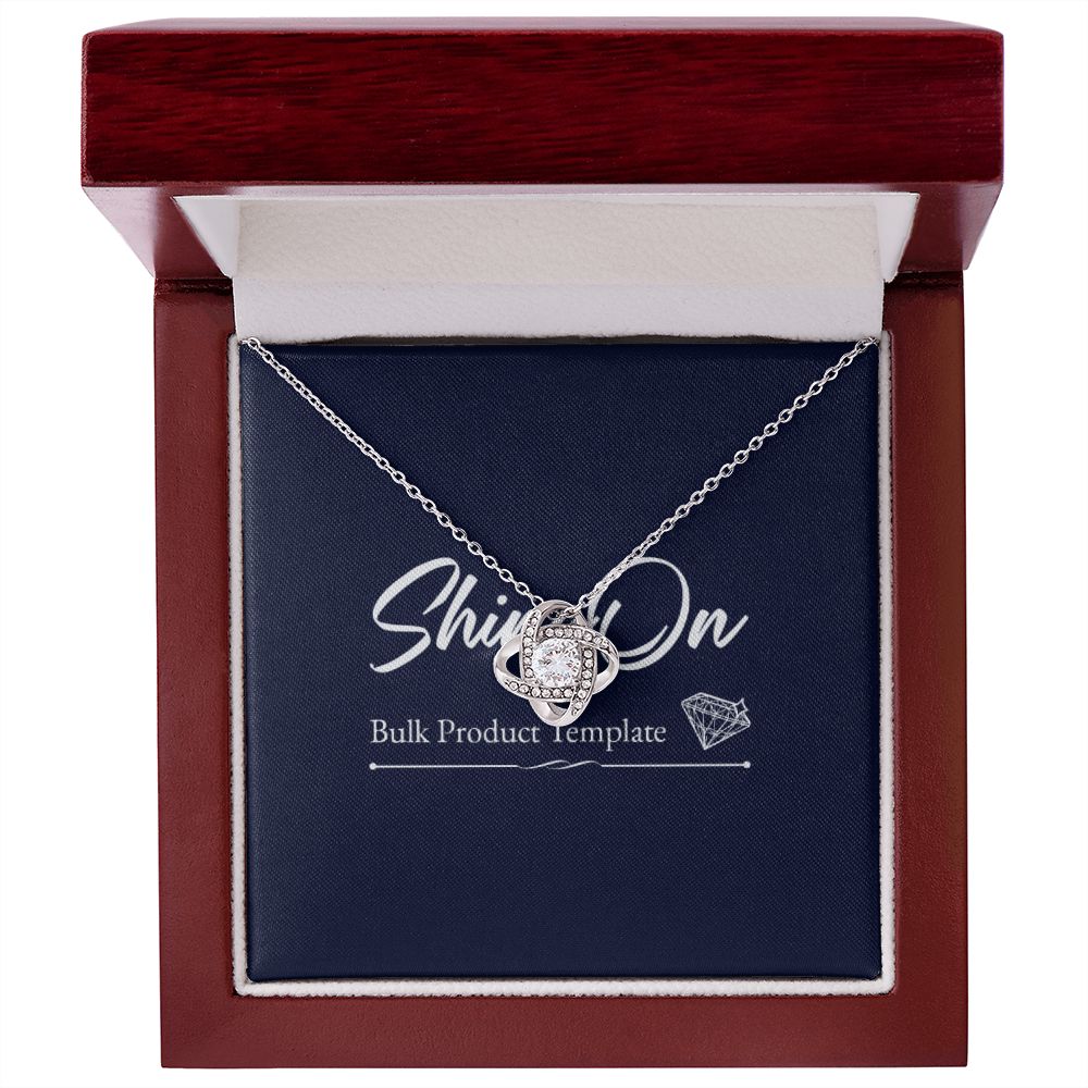 Knot necklace in wooden Box white background