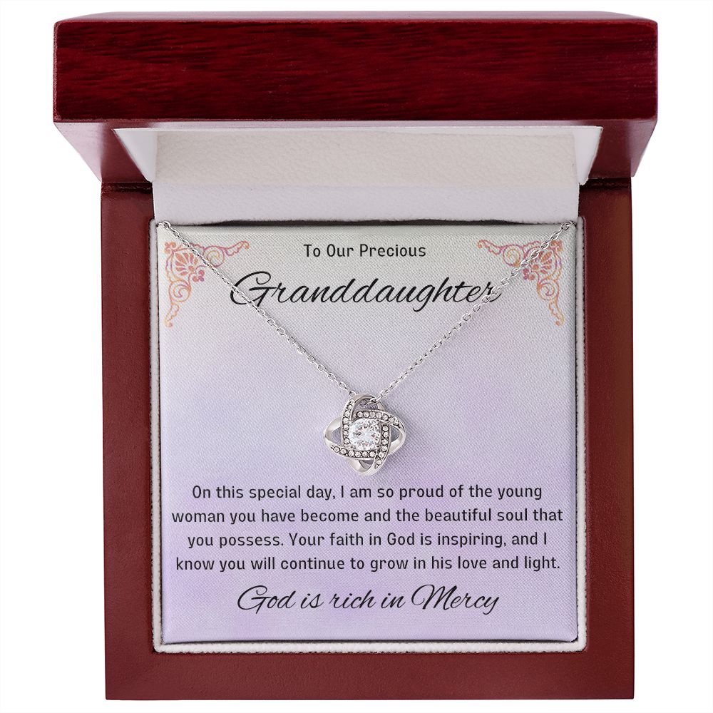 1st Communion Gifts for Granddaughter, Christening, Baptism, Confirmation, Necklace & Meaningful Message in Gift Box from Grandmother