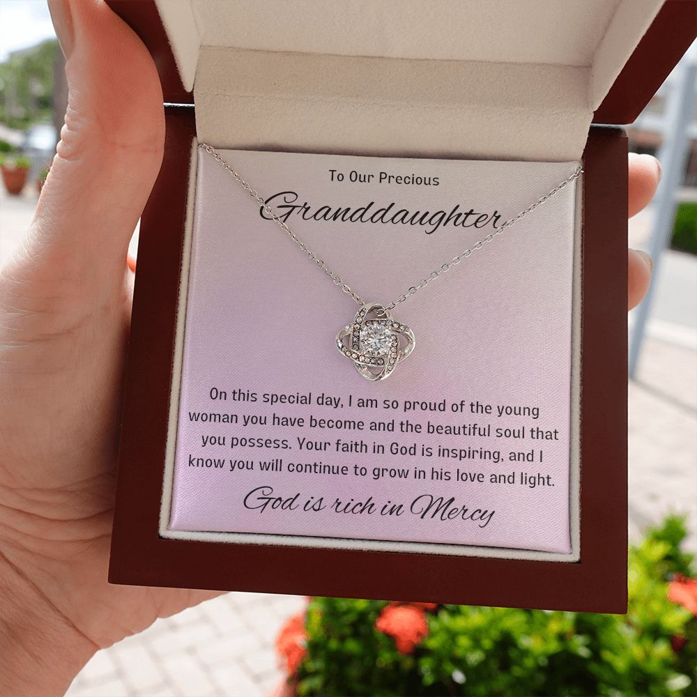 1st Communion Gifts for Granddaughter, Christening, Baptism, Confirmation, Necklace & Meaningful Message in Gift Box from Grandmother