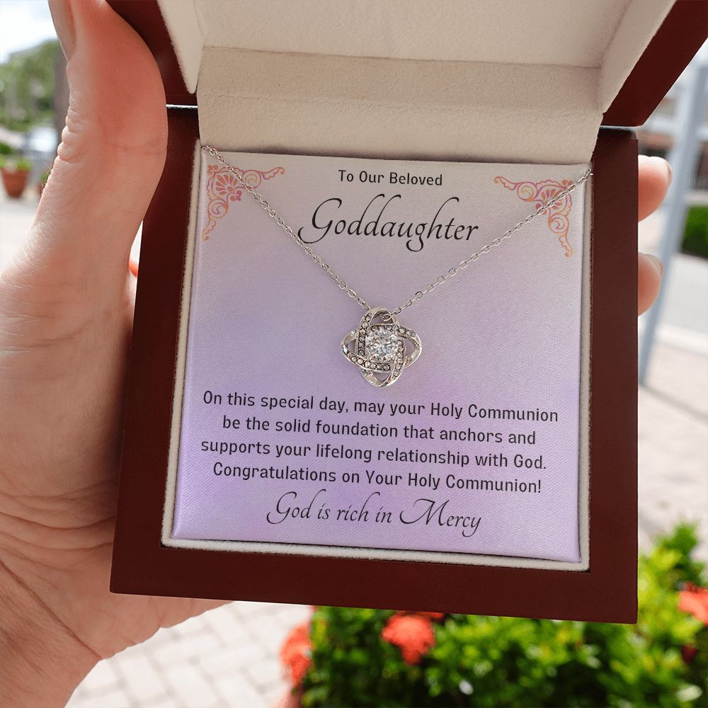 Goddaughter 1st Communion Gifts , Christening, Baptism, Confirmation, Necklace & Meaningful Message in Gift Box from Godmother