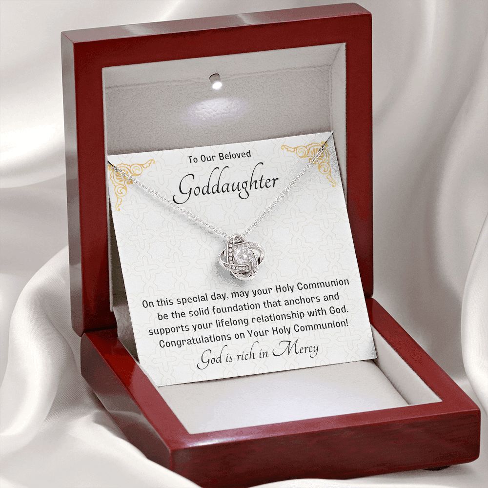 Goddaughter 1st Communion Gifts , Christening, Baptism, Confirmation, Necklace & Meaningful Message in Gift Box from Godmother
