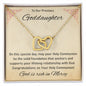 1st Communion Gifts for Goddaughter, Christening, Baptism, Confirmation, Girl Necklace & Best Wishes in Gift Box from Godmother