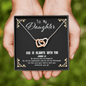 God Is always with you - Daughter To My Wife (Interlocking Hearts) Necklace
