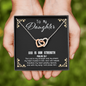 God Is My Strength - Daughter To My Wife (Interlocking Hearts) Necklace