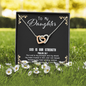 God Is My Strength - Daughter To My Wife (Interlocking Hearts) Necklace