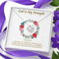 God is My Strength (Baptism W) To My Beautiful Mom (Knot Beauty) Necklace Template