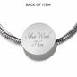 BE NOT AFRAID JUST BELIEVE (Round Charm Silver Snake Bracelet)