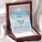 BFF (Blue) To My Beautiful Mom (Interlocking Hearts) Necklace
