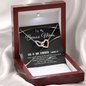 2022-03-14 - 1 - Bonus Mom - Golden Line To My Wife (Interlocking Hearts) Necklace