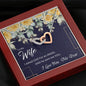 Still Love (Wife) (Navy) 210930c To My Wife (Interlocking Hearts) Necklace
