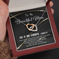 2022-03-14 - 1 - Beautiful Mom - Golden Line To My Wife (Interlocking Hearts) Necklace