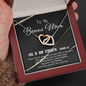 2022-03-14 - 2 - Bonus Mom - Golden Line To My Wife (Interlocking Hearts) Necklace