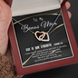 2022-03-14 - 1 - Bonus Mom - Golden Line To My Wife (Interlocking Hearts) Necklace