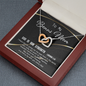 2022-03-14 - 1 - Bonus Mom - Golden Line To My Wife (Interlocking Hearts) Necklace