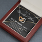 2022-03-14 - 1 - Beautiful Mom - Golden Line To My Wife (Interlocking Hearts) Necklace