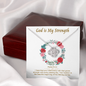 God is My Strength (Baptism W) To My Beautiful Mom (Knot Beauty) Necklace Template