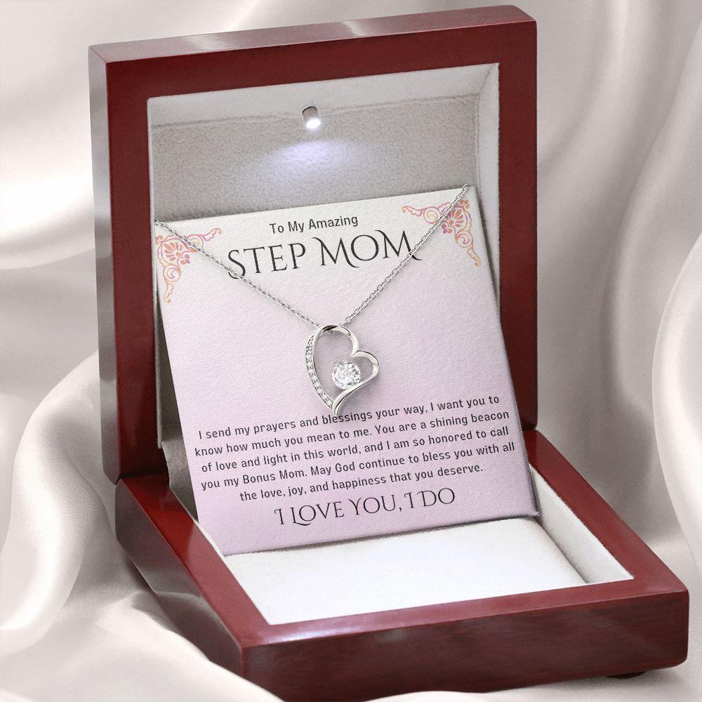 Stepmother Necklace | Present Meaningful Jewelry from Step Daughter to Unbiological Mom, Second Mother, Adopted Mom, Gifts to Get My Mom