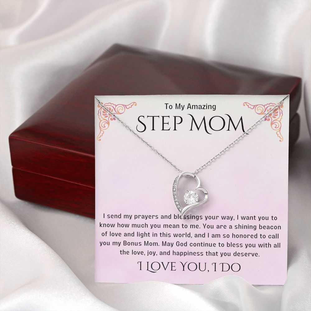 Stepmother Necklace | Present Meaningful Jewelry from Step Daughter to Unbiological Mom, Second Mother, Adopted Mom, Gifts to Get My Mom