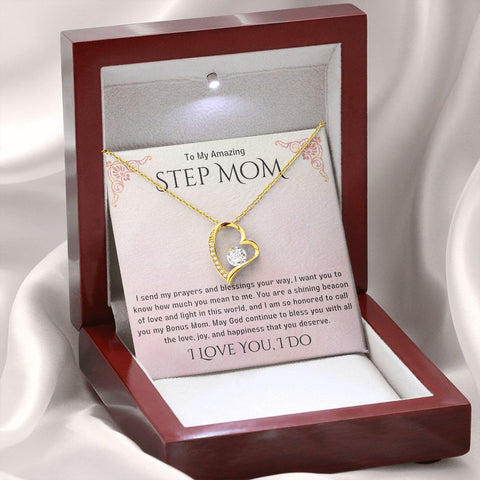 Stepmother Necklace | Present Meaningful Jewelry from Step Daughter to Unbiological Mom, Second Mother, Adopted Mom, Gifts to Get My Mom