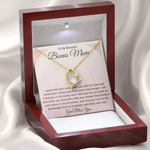 Bonus Mom Gift | Stepmom Necklace from Stepdaughter, Thank You Gifts to Get My Second Mom, Unbiological Mother, Chosen Mom & Stepped Up Mom