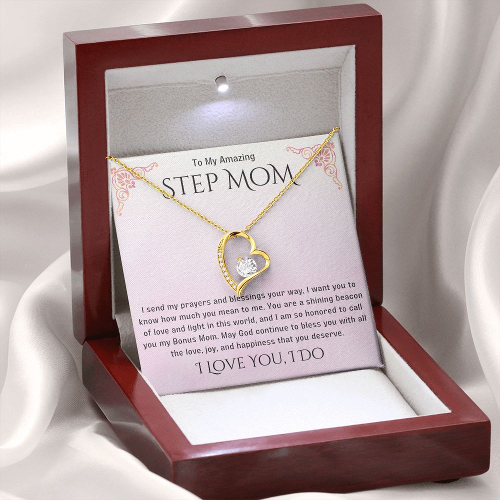 Stepmother Necklace | Present Meaningful Jewelry from Step Daughter to Unbiological Mom, Second Mother, Adopted Mom, Gifts to Get My Mom