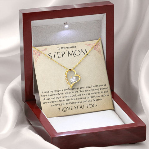 Stepmother Necklace | Present Meaningful Jewelry from Step Daughter to Unbiological Mom, Second Mother, Adopted Mom, Gifts to Get My Mom