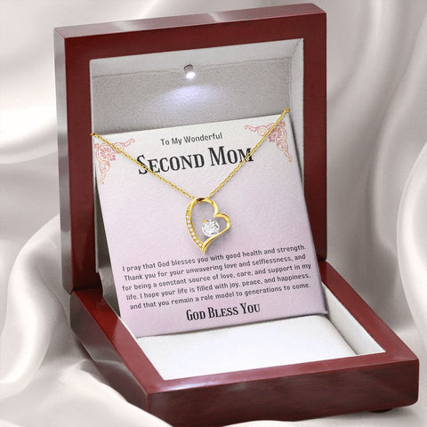 Second Mom Necklace | From Step Daughter to Chosen Mom & Adopted Mom, Jewelry Present Meaningful to Stepmother Necklace and Unbiological Mom