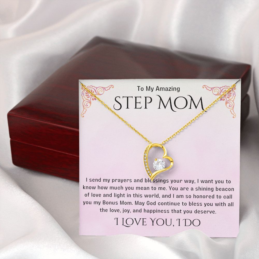Stepmother Necklace | Present Meaningful Jewelry from Step Daughter to Unbiological Mom, Second Mother, Adopted Mom, Gifts to Get My Mom