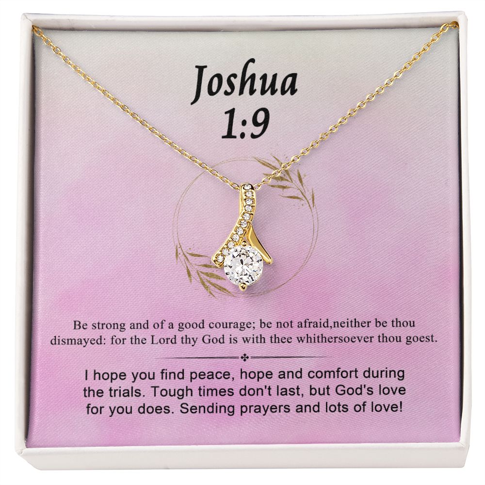 Joshua 1:9 Necklace For Her | Motivational Gift | Recovery Necklace | Friendship Gift | Strong Woman Gift | Be Strong Necklace | Warrior Gift