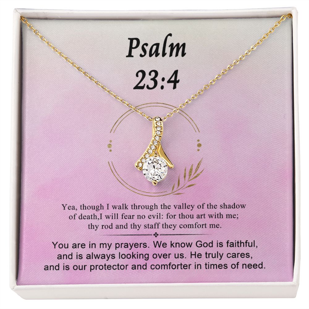 Psalm 23:4 Necklace For Her | Motivational Gift | Recovery Necklace | Friendship Gift | Strong Woman Gift | Christian Necklaces For Women