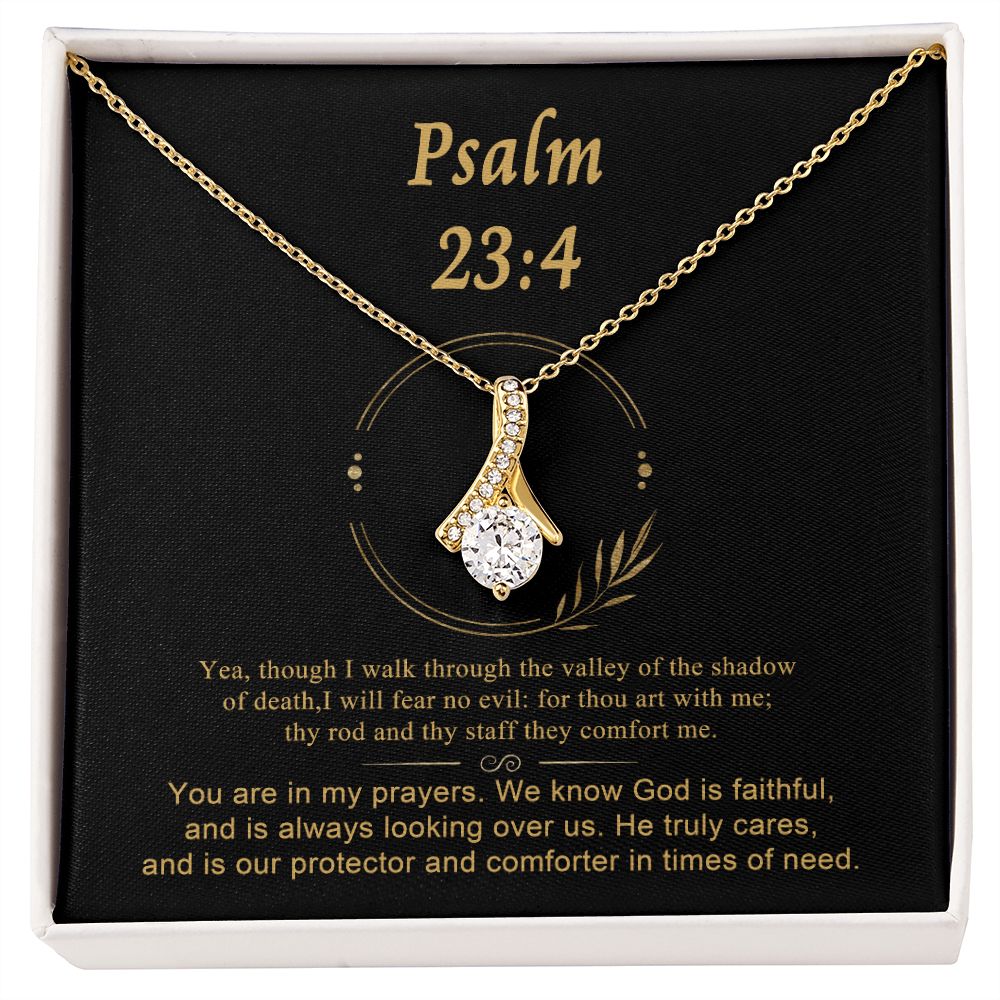 Psalm 23 Encouraging Her | Bible Verse Pendant | Christian Necklaces | Christian Jewelry For Women | Religious Gift For Her | Faith Necklace
