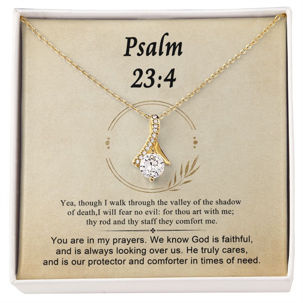 Psalm 23:4 Necklace For Her | Motivational Gift | Recovery Necklace | Friendship Gift | Strong Woman Gift | Christian Necklaces For Women