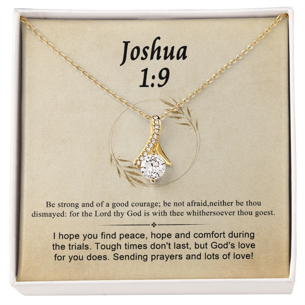 Joshua 1:9 Necklace For Her | Motivational Gift | Recovery Necklace | Friendship Gift | Strong Woman Gift | Be Strong Necklace | Warrior Gift
