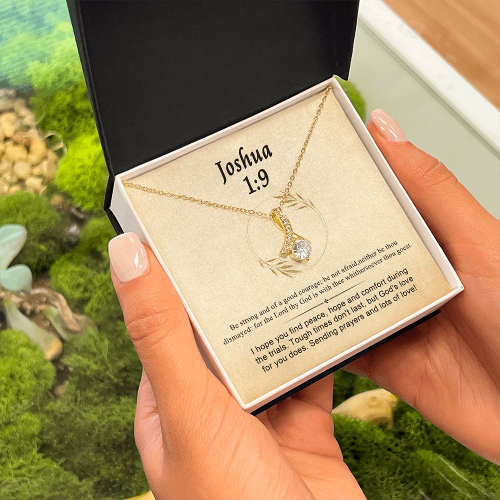 Joshua 1:9 Necklace For Her | Motivational Gift | Recovery Necklace | Friendship Gift | Strong Woman Gift | Be Strong Necklace | Warrior Gift