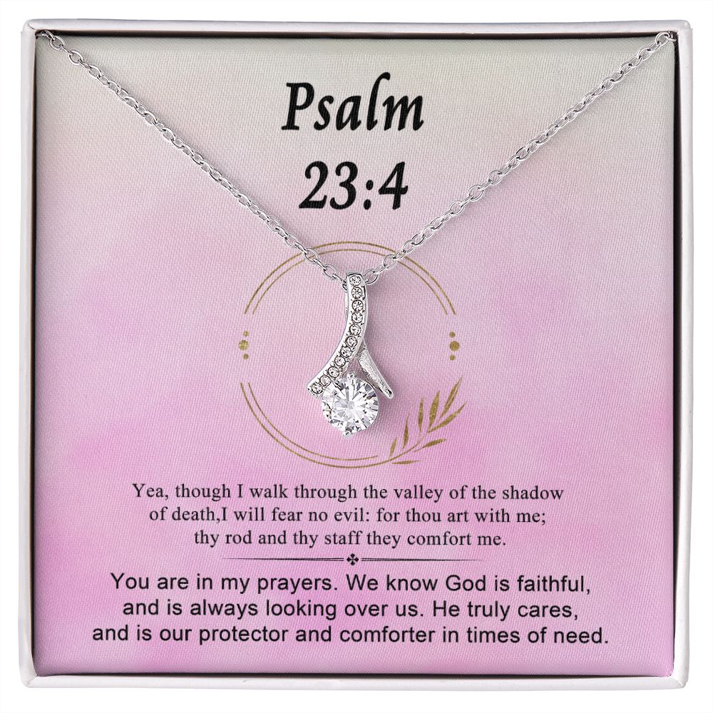 Psalm 23:4 Necklace For Her | Motivational Gift | Recovery Necklace | Friendship Gift | Strong Woman Gift | Christian Necklaces For Women