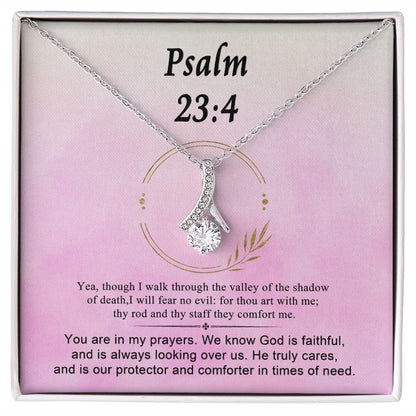 Psalm 23:4 Necklace For Her | Motivational Gift | Recovery Necklace | Friendship Gift | Strong Woman Gift | Christian Necklaces For Women