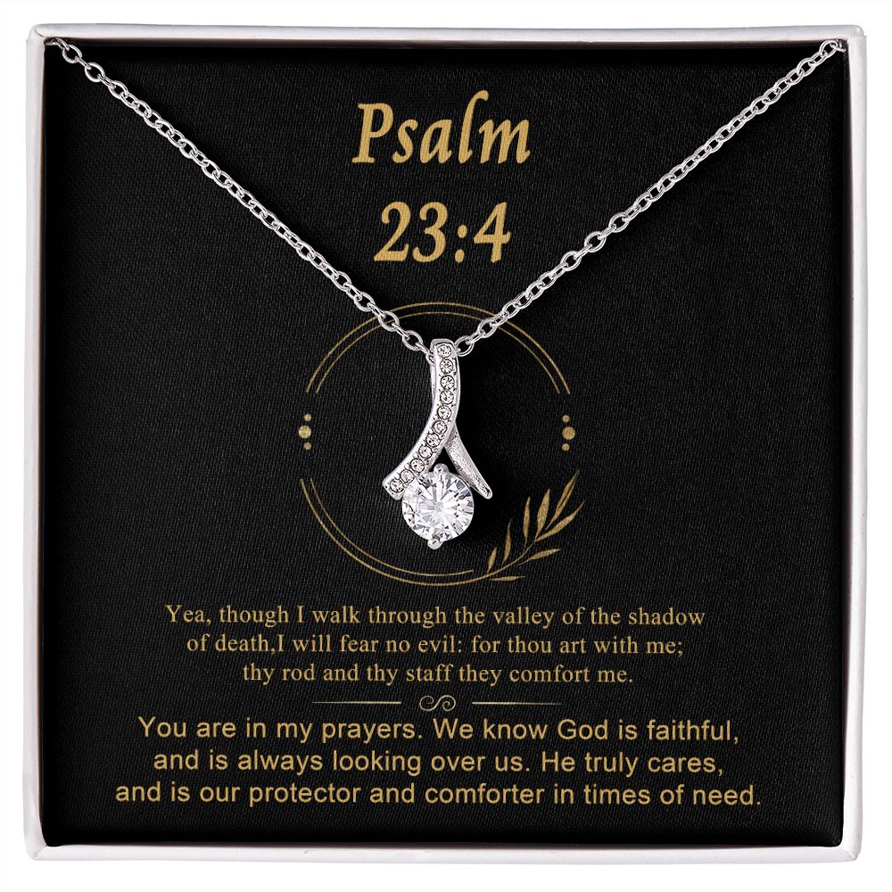 Psalm 23 Encouraging Her | Bible Verse Pendant | Christian Necklaces | Christian Jewelry For Women | Religious Gift For Her | Faith Necklace