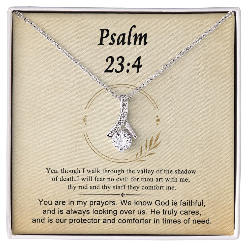 Psalm 23:4 Necklace For Her | Motivational Gift | Recovery Necklace | Friendship Gift | Strong Woman Gift | Christian Necklaces For Women