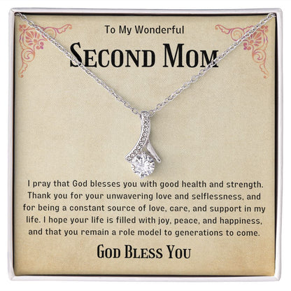 Second Mom Necklace | From Step Daughter to Chosen Mom & Adopted Mom, Jewelry Present Meaningful to Stepmother Necklace and Unbiological Mom