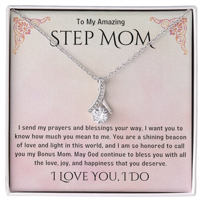 Stepmother Necklace | Present Meaningful Jewelry from Step Daughter to Unbiological Mom, Second Mother, Adopted Mom, Gifts to Get My Mom