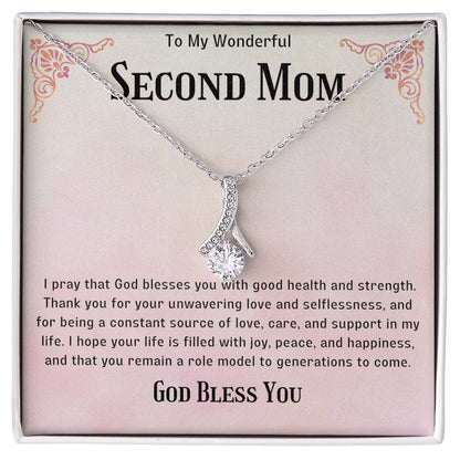 Second Mom Necklace | From Step Daughter to Chosen Mom & Adopted Mom, Jewelry Present Meaningful to Stepmother Necklace and Unbiological Mom