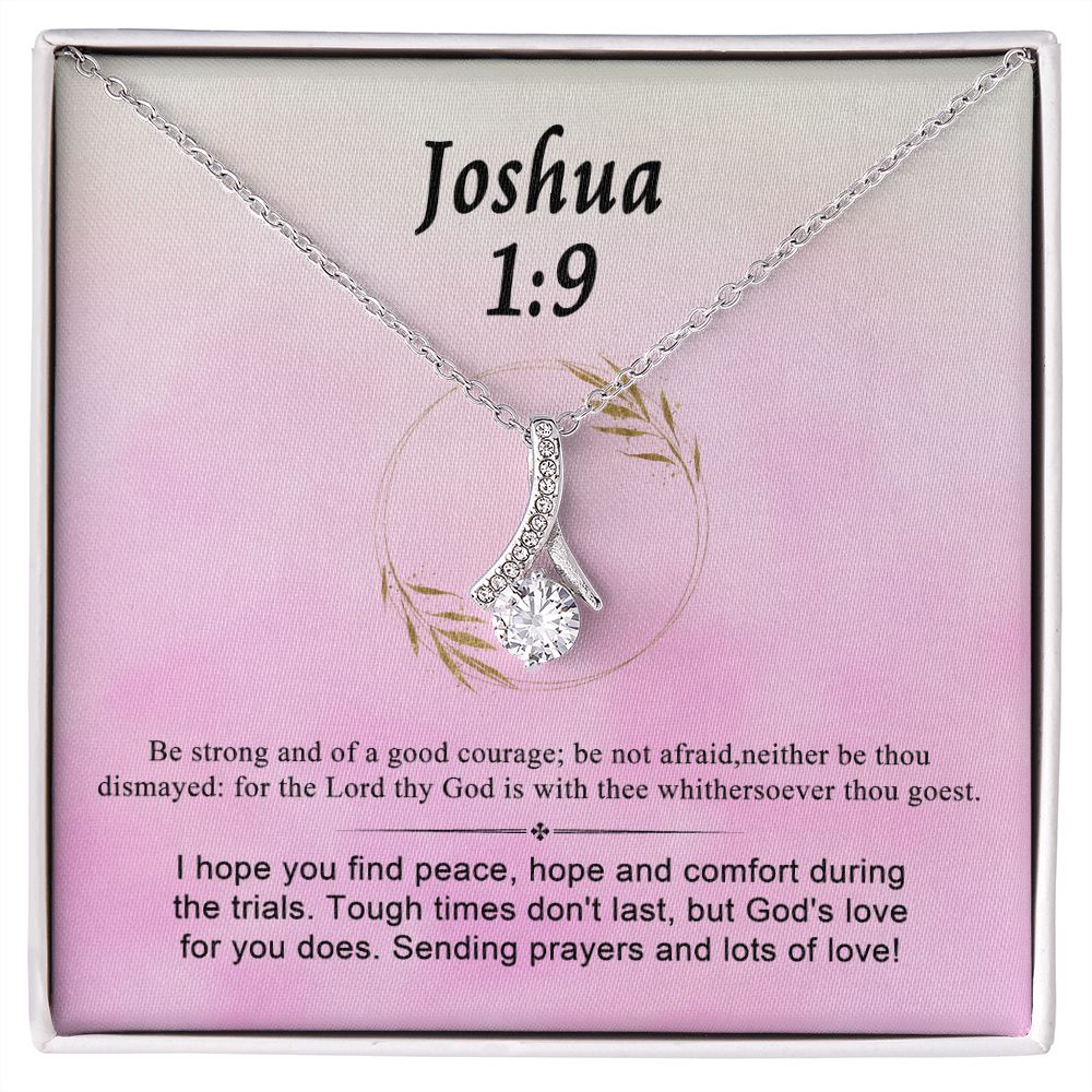Joshua 1:9 Necklace For Her | Motivational Gift | Recovery Necklace | Friendship Gift | Strong Woman Gift | Be Strong Necklace | Warrior Gift