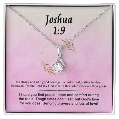 Joshua 1:9 Necklace For Her | Motivational Gift | Recovery Necklace | Friendship Gift | Strong Woman Gift | Be Strong Necklace | Warrior Gift