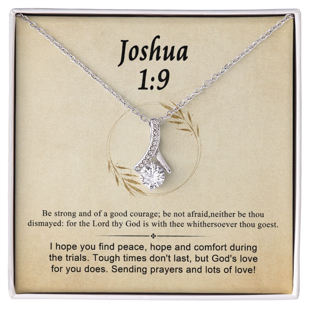 Joshua 1:9 Necklace For Her | Motivational Gift | Recovery Necklace | Friendship Gift | Strong Woman Gift | Be Strong Necklace | Warrior Gift