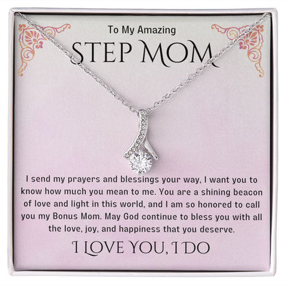 Stepmother Necklace | Present Meaningful Jewelry from Step Daughter to Unbiological Mom, Second Mother, Adopted Mom, Gifts to Get My Mom