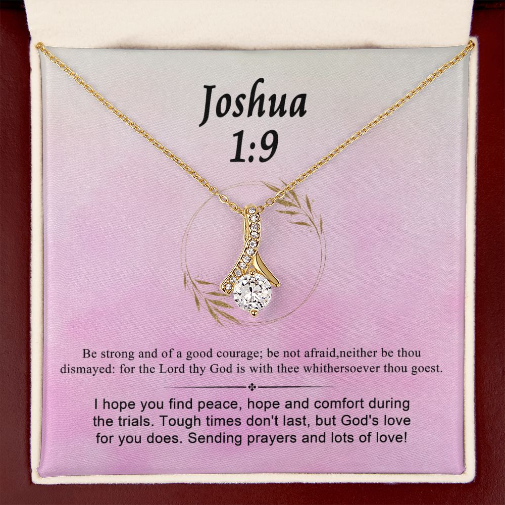 Joshua 1:9 Necklace For Her | Motivational Gift | Recovery Necklace | Friendship Gift | Strong Woman Gift | Be Strong Necklace | Warrior Gift