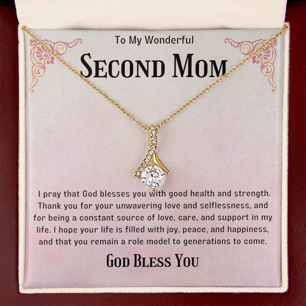 Second Mom Necklace | From Step Daughter to Chosen Mom & Adopted Mom, Jewelry Present Meaningful to Stepmother Necklace and Unbiological Mom