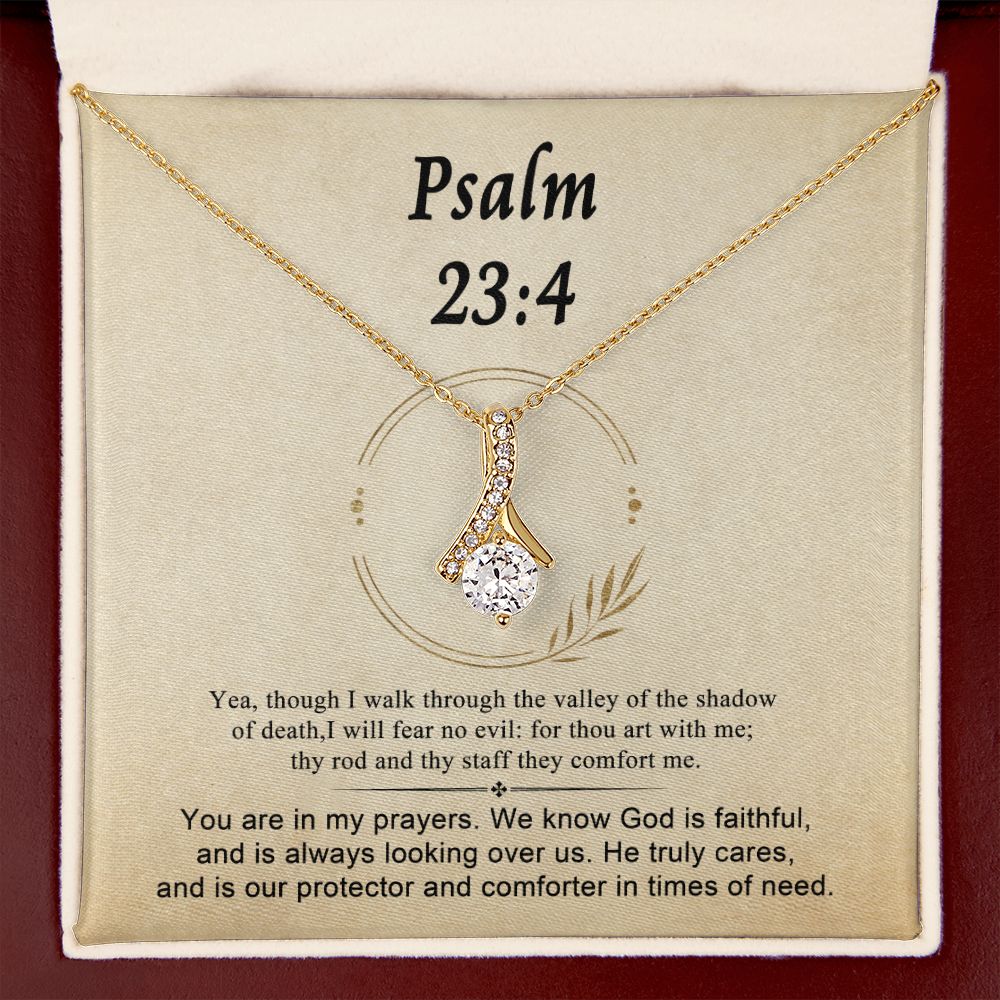 Psalm 23:4 Necklace For Her | Motivational Gift | Recovery Necklace | Friendship Gift | Strong Woman Gift | Christian Necklaces For Women