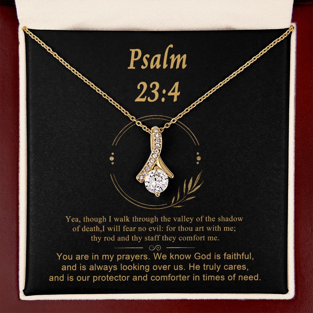 Psalm 23 Encouraging Her | Bible Verse Pendant | Christian Necklaces | Christian Jewelry For Women | Religious Gift For Her | Faith Necklace